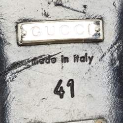 Pre Owned Gucci Black Suede Embellished Maxime Slide Sandals Size 41