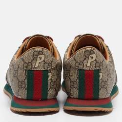 Gucci x Palace Brown GG Supreme Canvas and Leather Sneakers Size 39