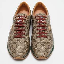 Gucci x Palace Brown GG Supreme Canvas and Leather Sneakers Size 39