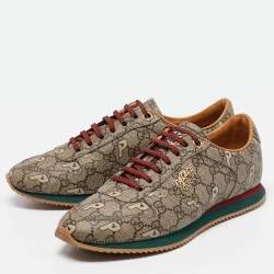 Gucci x Palace Brown GG Supreme Canvas and Leather Sneakers Size 39