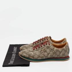 Gucci x Palace Brown GG Supreme Canvas and Leather Sneakers Size 39