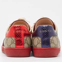 Gucci Beige/Brown GG Supreme Canvas Ace Sneakers Size 37