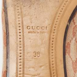 GucciBrown/Beige GG Canvas Jordaan Loafers  Size 38