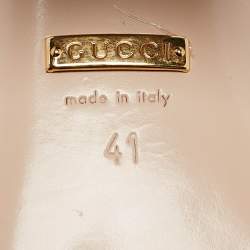 Pre Owned Gucci Brown Leather GG Marmont  Ankle Strap Sandals Size 41