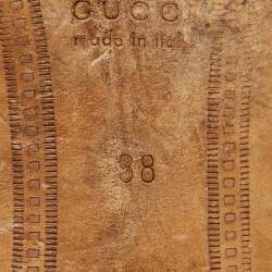 Pre Owned Gucci Black Leather Jordaan Slip On Loafers Size 38