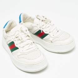 Gucci White Perforated Leather GG Chunky B Sneakers Size 37