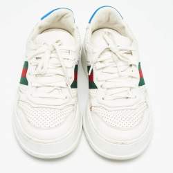 Gucci White Perforated Leather GG Chunky B Sneakers Size 37