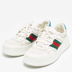 Gucci White Perforated Leather GG Chunky B Sneakers Size 37