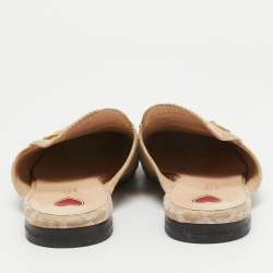 Gucci Beige GG Canvas Princetown Horsebit Flat Mules Size 40