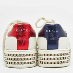 Gucci White Leather Ace Web Sneakers Size 37