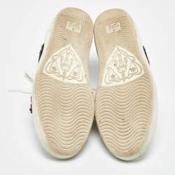 Pre Owned Gucci White Leather Embellished Arrow Ace Sneakers Size 37.5