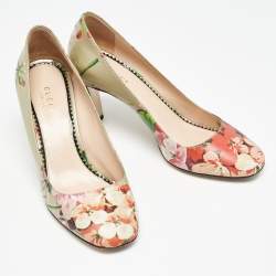 Gucci Multicolor Leather Bloom Print Round Toe Pumps Size 36