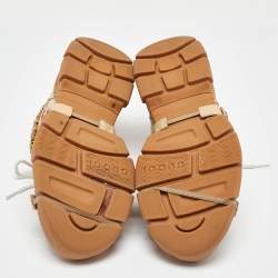 Gucci Beige Leather,Suede and Mesh Flashtrek Chunky Sneakers Size 39