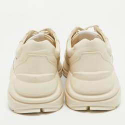 Gucci Cream Leather GG Heart Rhyton Sneakers Size 38