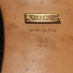 Pre Owned Gucci Cream Leather Embellished GG web Double Pumps Size 38