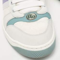 Gucci Multicolor Canvas and Nubuck Screener Lace Up Sneakers Size 37