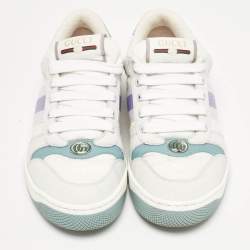 Gucci Multicolor Canvas and Nubuck Screener Lace Up Sneakers Size 37