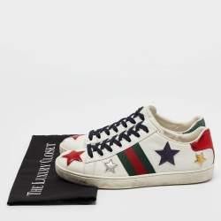 Pre Owned Gucci White Leather Star Ace Sneakers Size 38