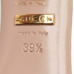 Pre Owned Gucci Silver Leather Studded Cap Toe Pumps Size 39.5