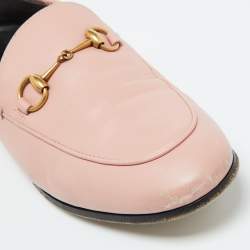 Pre Owned Gucci Pink Leather Jordaan Loafers Size 36