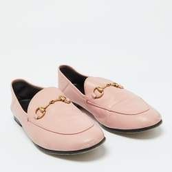 Pre Owned Gucci Pink Leather Jordaan Loafers Size 36