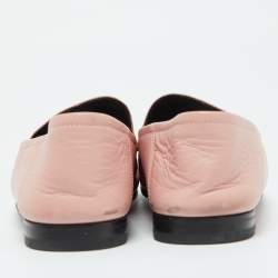 Pre Owned Gucci Pink Leather Jordaan Loafers Size 36