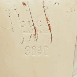 Pre Owned Gucci Cream GG Leather Pointed Toe Mules Size 38.5