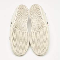 Gucci White Leather Bee Embroidered Ace Sneakers Size 37.5