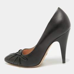 Gucci Black Leather Bow Detail Pumps 35