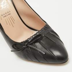 Gucci Black Leather Bow Detail Pumps 35