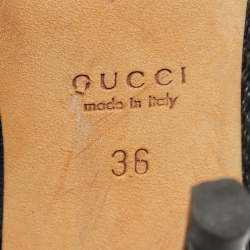 Pre Owned Gucci Black Sequins Ankle Booties Size 36
