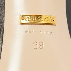 Pre Owned Gucci Black Leather Sylvie Mary Jane Pumps Size 39