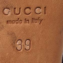 Gucci Purple Python Embossed Leather Open Toe Zip Sandals Size 39