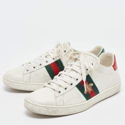 Gucci White Leather Ace Low Top Sneakers 37