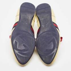 Gucci Cream Patent Leather Lace Up Sneakers 36