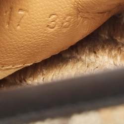 Pre Owned Gucci Beige/Brown GG Supreme Canvas Bee Espadrille Flats Size 38.5