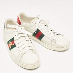 Gucci White Leather Ace Low Top Sneakers Size 35.5
