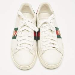 Gucci White Leather Ace Low Top Sneakers Size 35.5