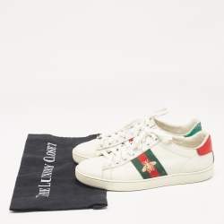 Gucci White Leather Ace Low Top Sneakers Size 35.5
