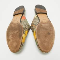 Pre Owned Gucci Multicolor Monogram Coated Canvas Princetown Horsebit Flat Mules Size 40