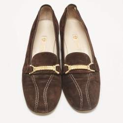 مملوكة مسبقًا Gucci Brown Suede Block Heel Pumps Size 39