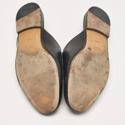 Pre Owned Gucci Black Leather Princetown Mules Size 38.5