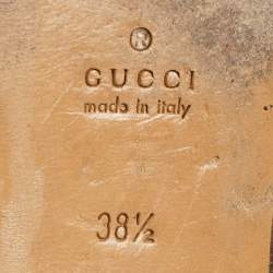 Pre Owned Gucci Black Leather Princetown Mules Size 38.5