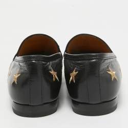 Pre Owned Gucci Black Leather Jordaan Loafers Size 37.5