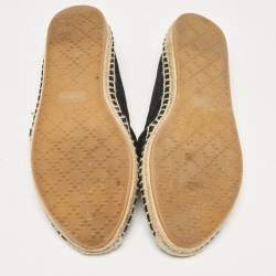 Pre Owned Gucci Black Suede Slip On Espadrille Flats Size 36