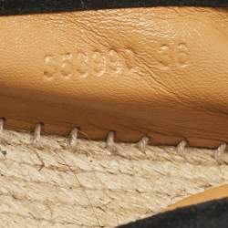 Pre Owned Gucci Black Suede Slip On Espadrille Flats Size 36