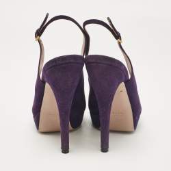 Gucci Purple Suede Ankle Strap Sandals Size 38.5