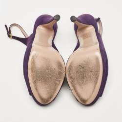 Gucci Purple Suede Ankle Strap Sandals Size 38.5