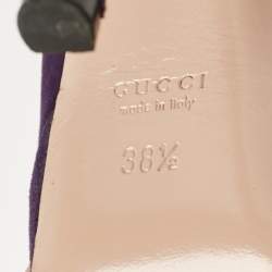 Gucci Purple Suede Ankle Strap Sandals Size 38.5