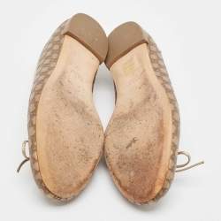 Gucci Gold Leather GG Ballet Flats Size 37